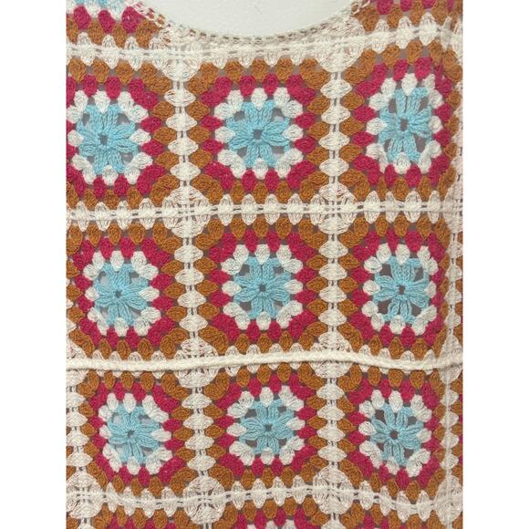 Wind and Willow Granny Square Dress Cover-Up Boho Beachy S - Picture 3 of 6